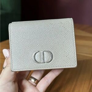 Dior Small CD Logo Bifold Wallet in Light Beige